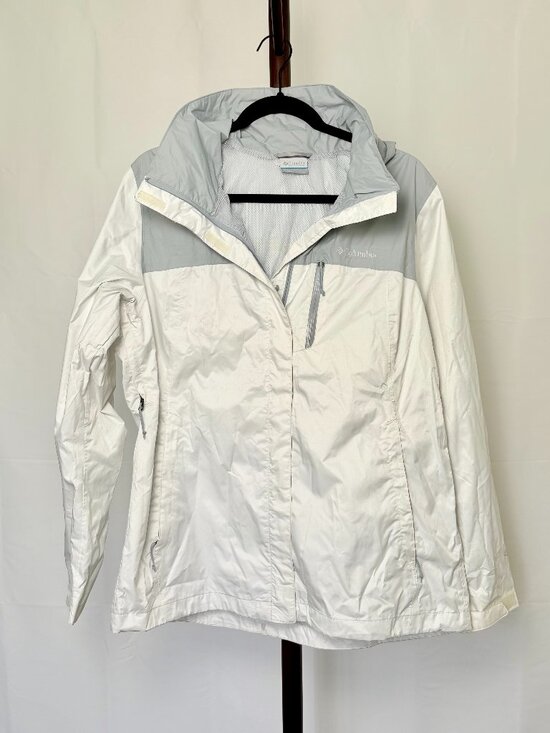 Columbia Jackets & Blazers - Columbia | Lightweight Jacket White Gray Hooded Zip | Size L
